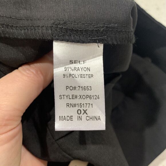 Gilli Size 0X Shorts High Rise Pleated Waist Tie Black Dress Pockets Women’s NEW - Picture 8 of 12